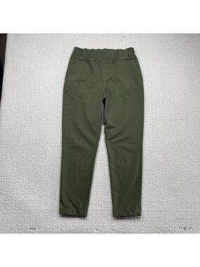 Kaffe Nanci Jillian Military Green Pants Elastic Waist Band Women Sz 38 Preppy